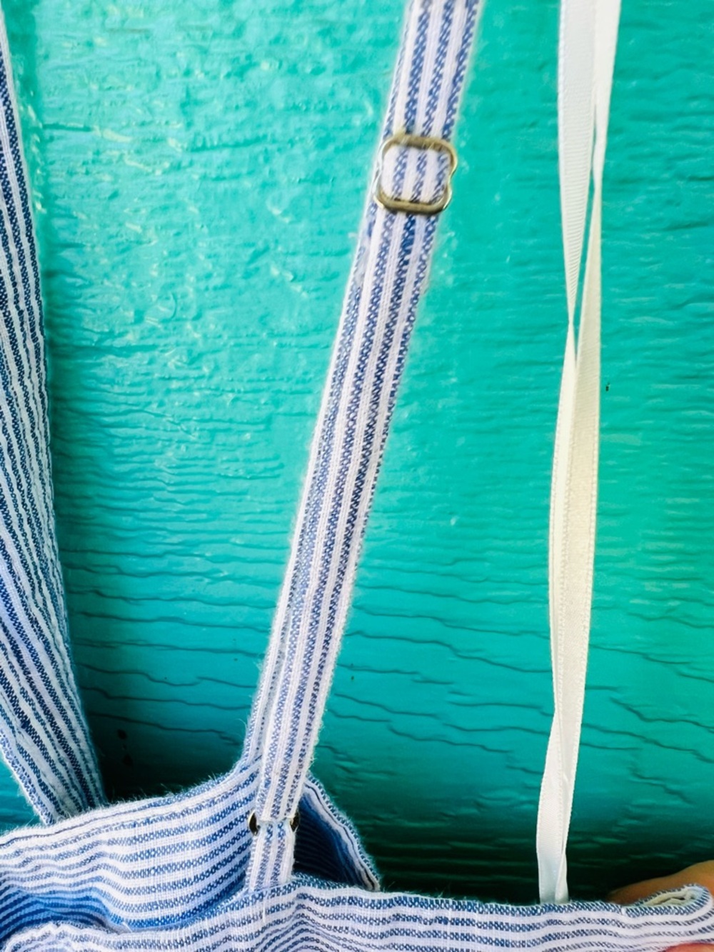 J.Crew Spaghetti Strap Jumpsuit in Blue Striped Beauchamps Linen SIZE 6 - Picture 10 of 10
